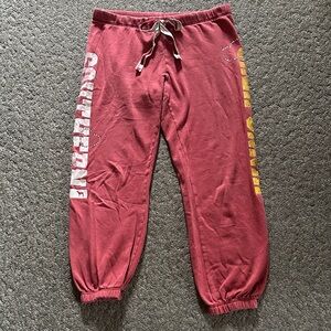 Vintage y2k Pink Victoria’s Secret Southern California Sweatpants Red
